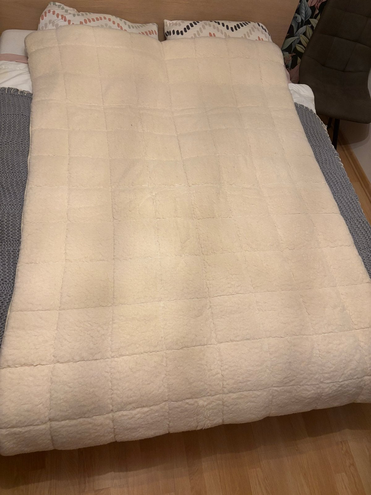 Wollen deken 140 x 190-200 cm, Gebruikt, Eenpersoons, Beige, Ademend