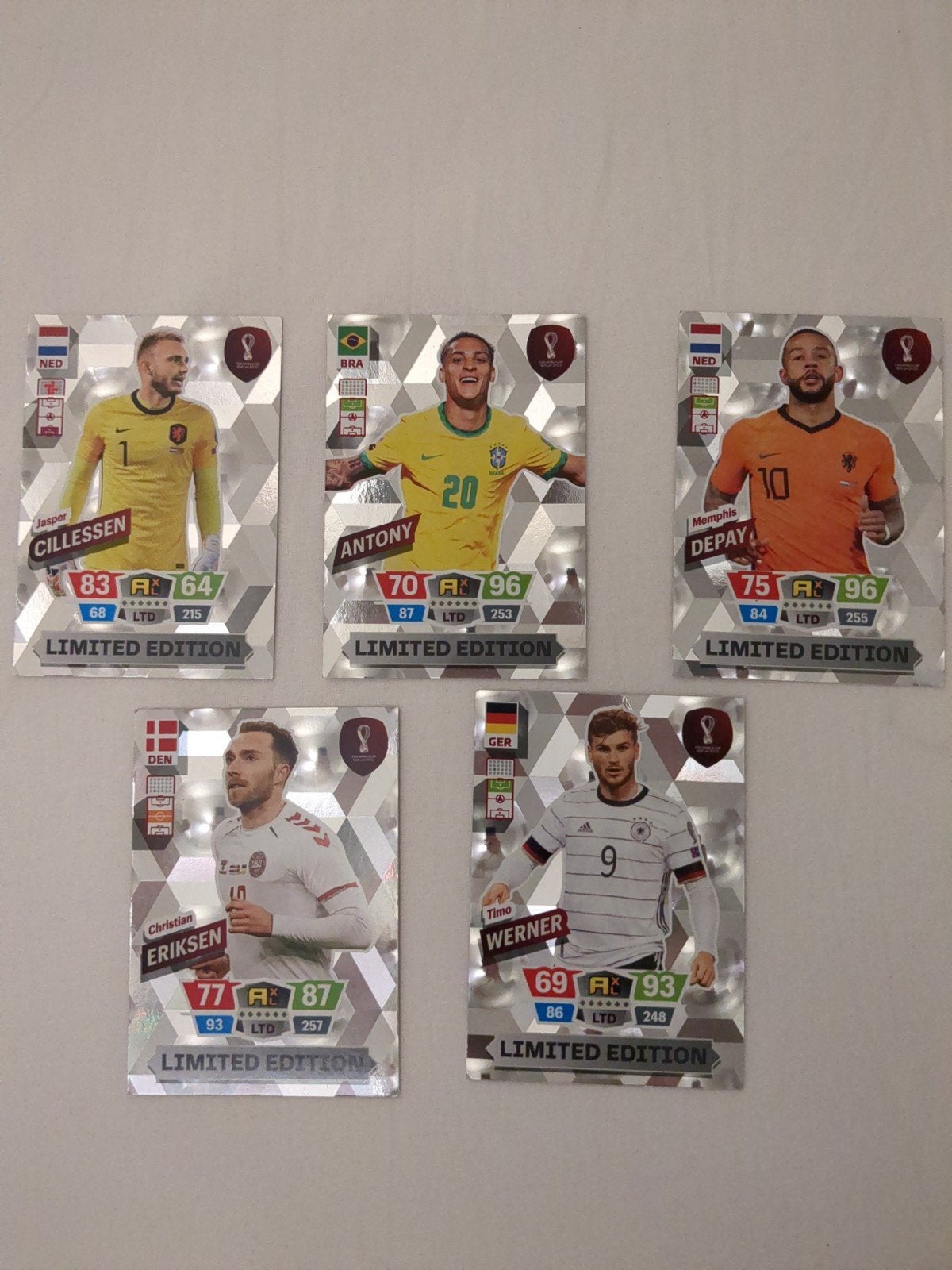 Limited Edition Voetbal Spelerskaarten - 5 Stuks, Ophalen of Verzenden, Zo goed als nieuw, Overige sporten, Spelerskaart
