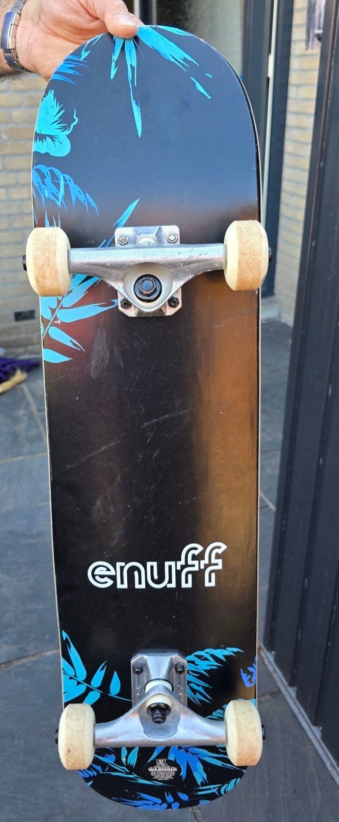 Enuff Floral Blue Skateboard 7.75" - Compleet, Sport en Fitness, Ophalen, Nieuw, Skateboard