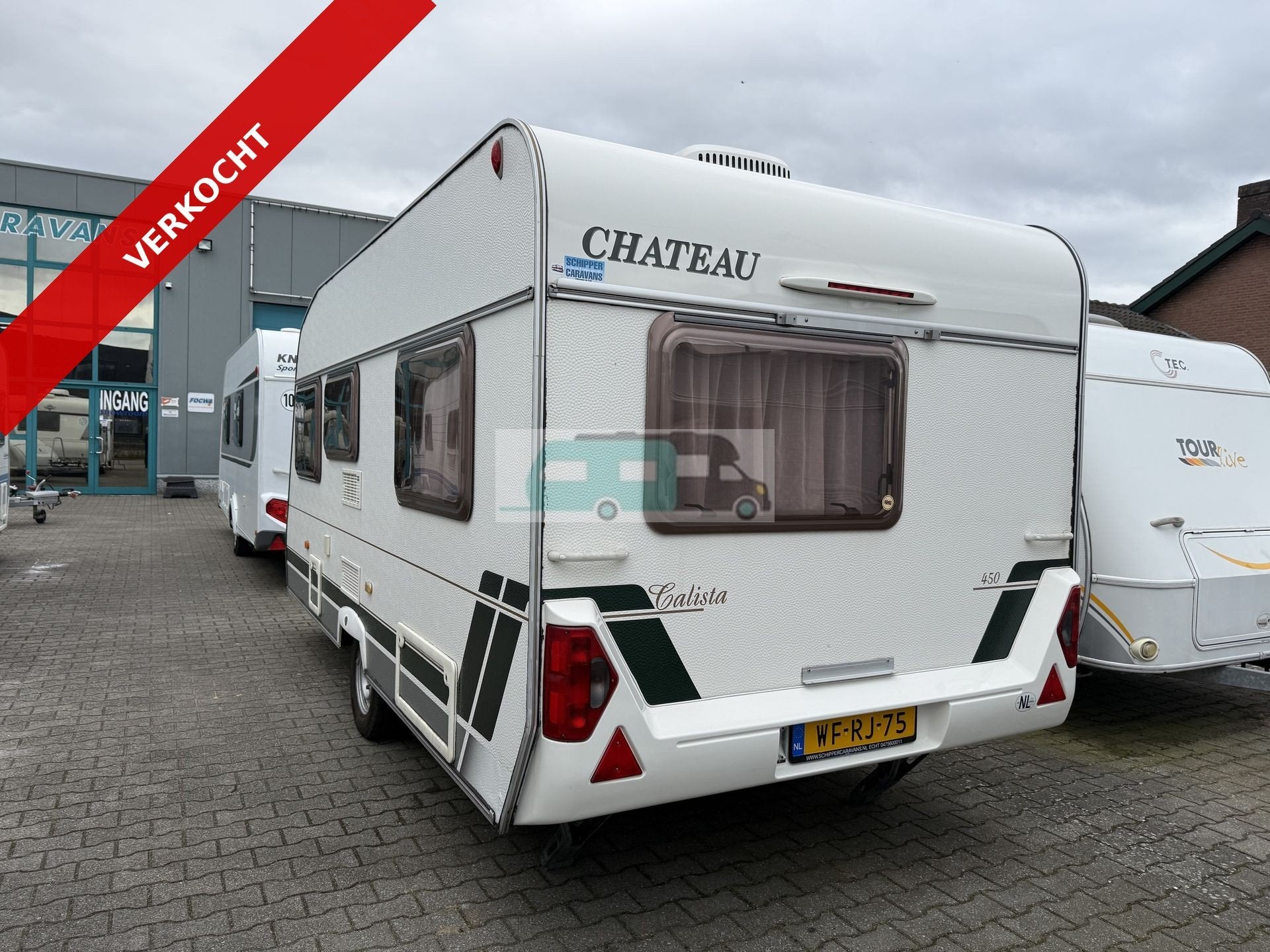 Chateau calista 450 airco, voortent (bj 2002), Caravans en Kamperen, Caravans, Chateau, Bedrijf, 750 - 1000 kg, 6 tot 7 meter