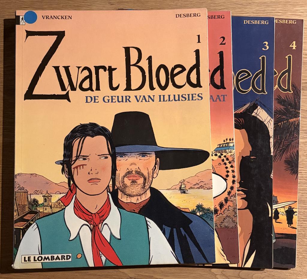 Zwart bloed - 1-4 1e dr (1996-1998) Strip, Eén stripboek, Ophalen of Verzenden, Gelezen