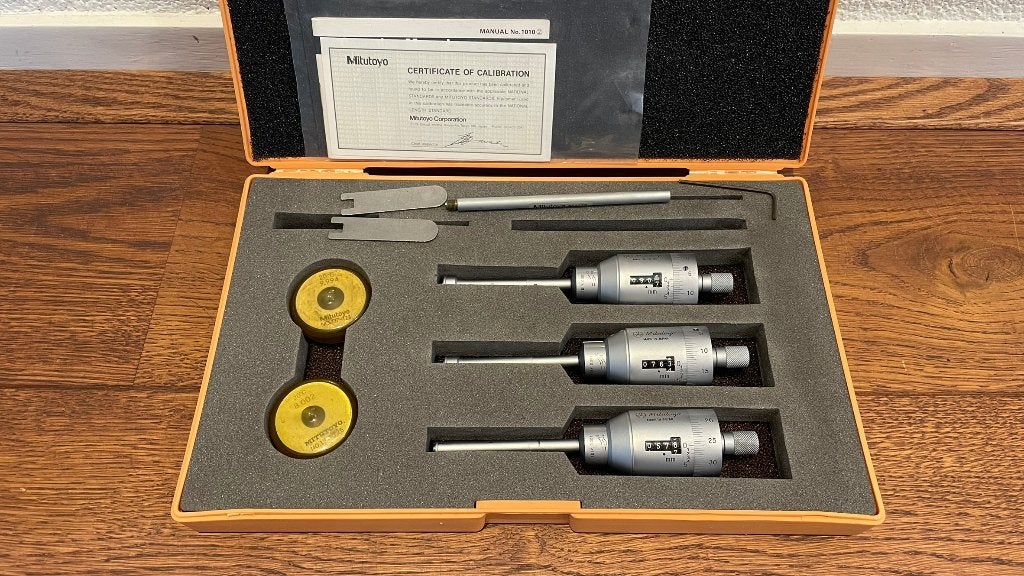 Mitutoyo 368-911 6-12 0,001mm 3 punts binnen micrometer, Afstand, Ophalen of Verzenden, Mitutoyo, Niet gespecificeerd