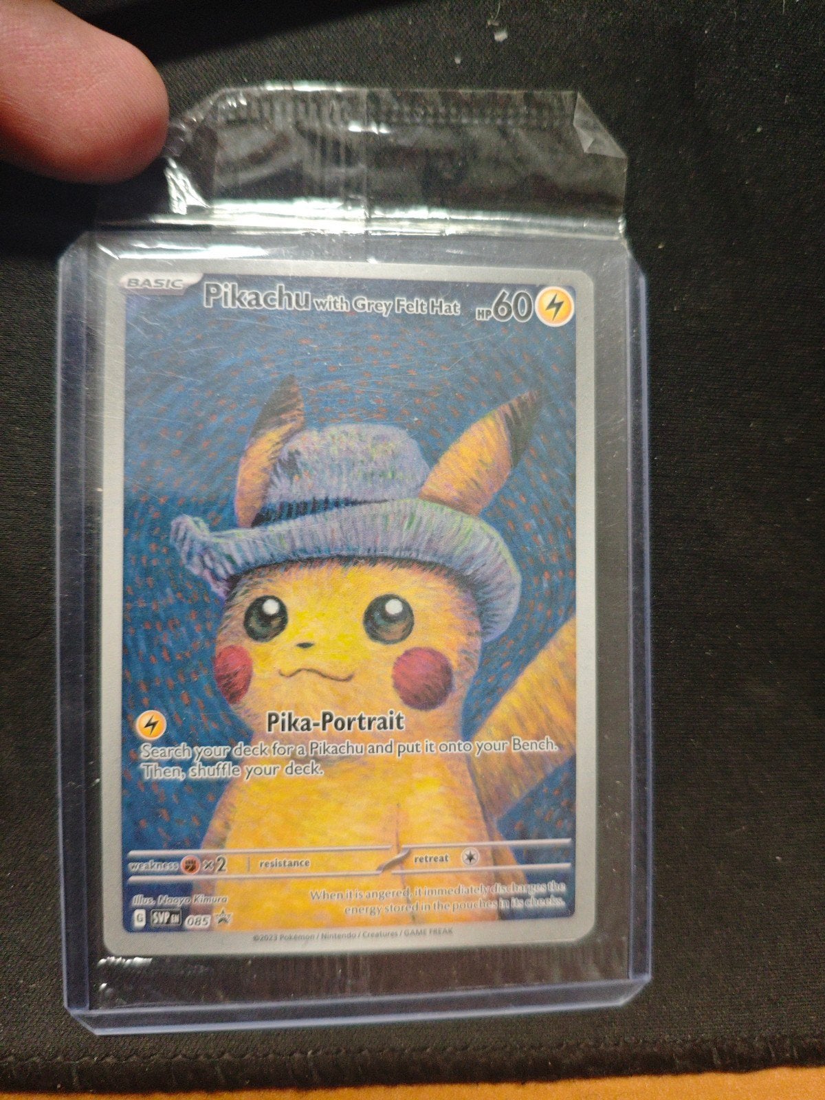 Pikachu met Grijze Vilten Hoed Pokémon Kaart, Ophalen of Verzenden, Zo goed als nieuw, Losse kaart