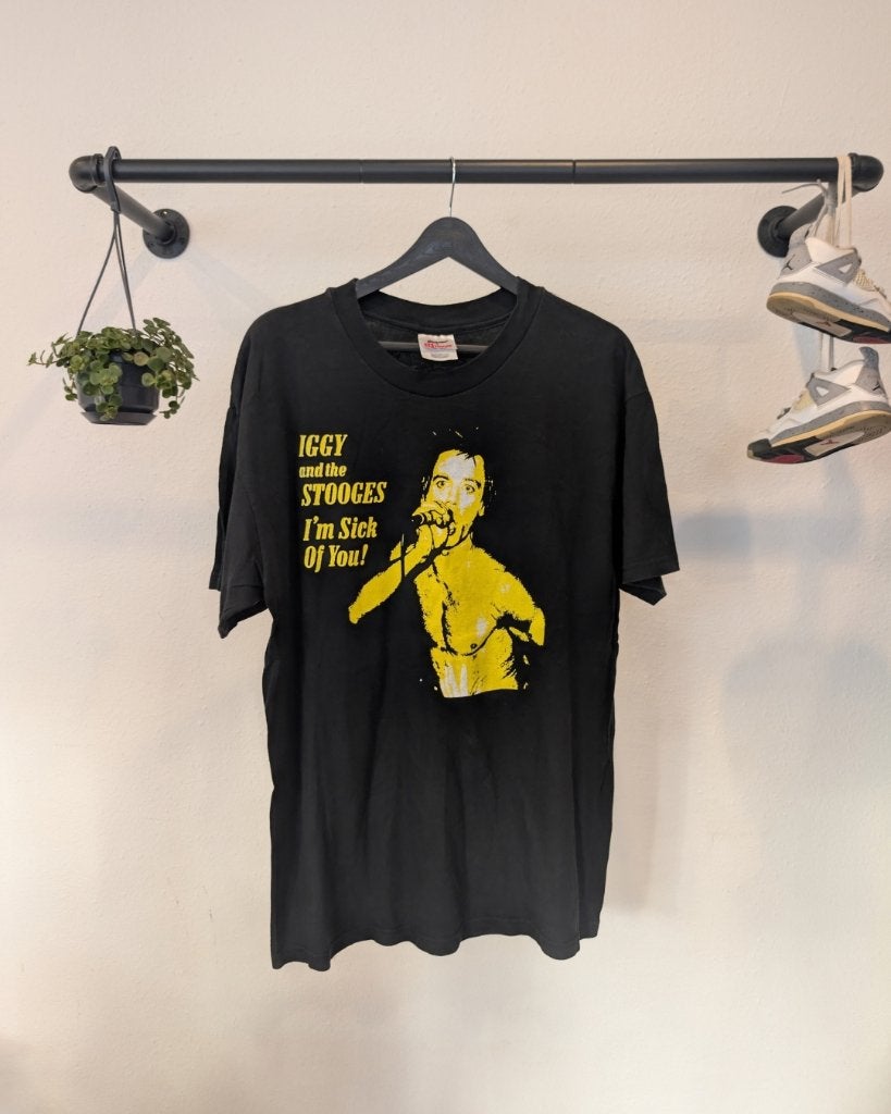 90s Iggy Pop & The Stooges T-Shirt — Large | Vintage, Kleding | Heren, Zwart, Hanes, Gedragen, Hanes