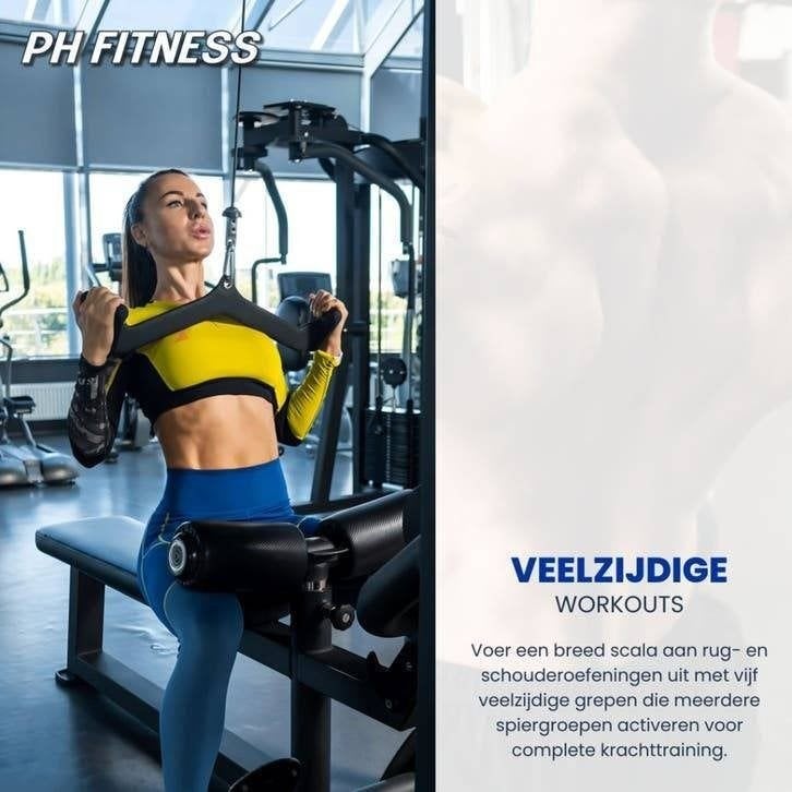 PH Fitness Multi Grip Cable Set - 5 Attachments, Rug, Support@phfitness.nl, Nieuw, Ophalen of Verzenden