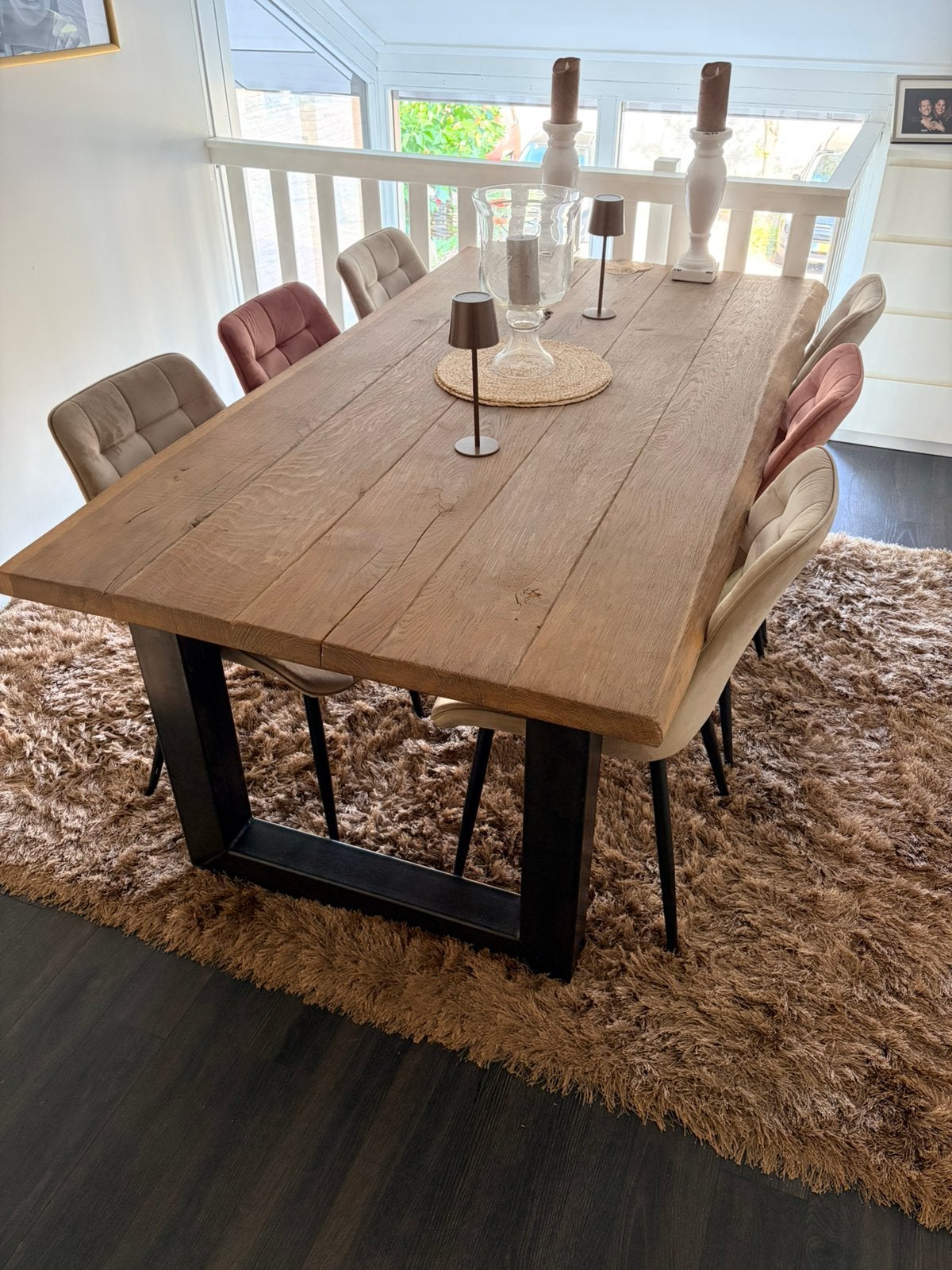 Eikenhouten eettafel massief, Huis en Inrichting, Ophalen, Zo goed als nieuw
