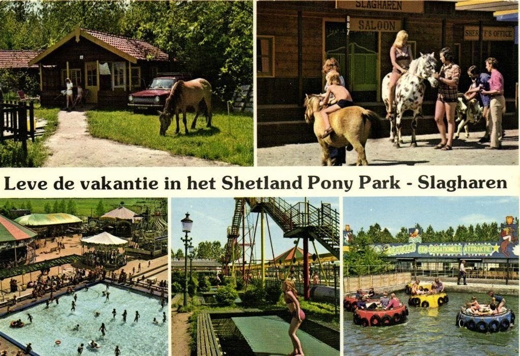 Leve de vakantie in Shetland Pony Park - Slagharen - 5 afb -, Ophalen of Verzenden, 1960 tot 1980, Gelopen, Overijssel