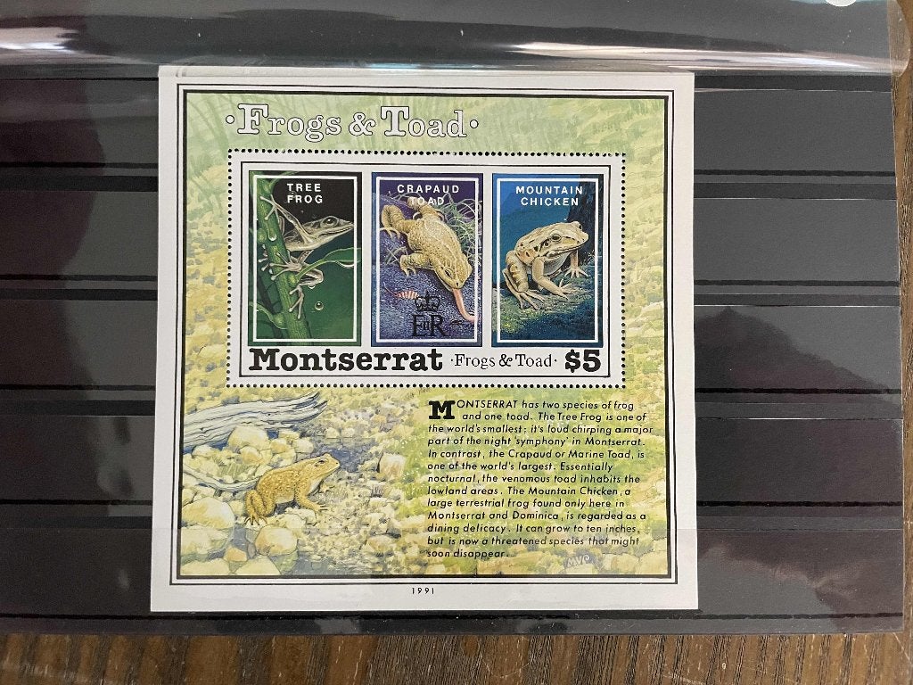 postzegels Montserrat blok $5 uit 1991 kaart 13 postfris, Verzenden, Postfris