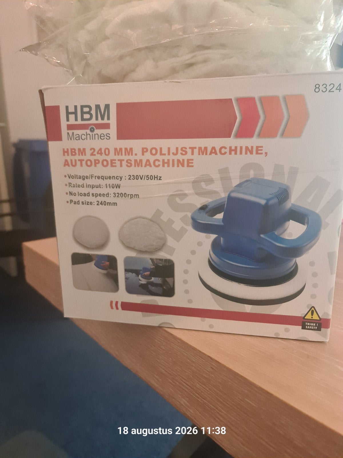HBM 240 mm Polijstmachine met 6 sets polijstkussensets, Ophalen, Gebruikt
