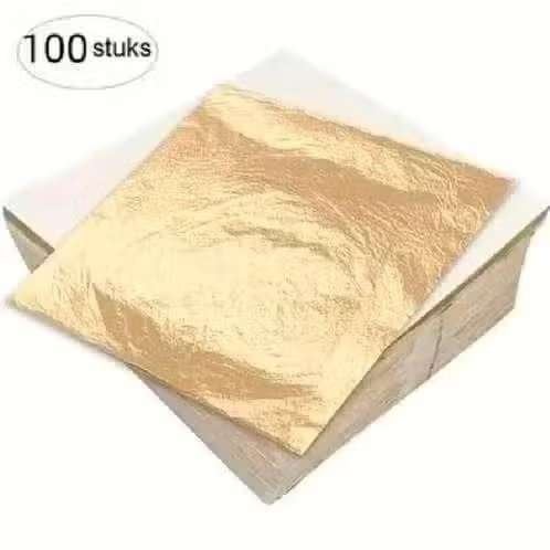 100x velletje bladfolie goud  div. toepassingen, Gehele gezicht, Nieuw, Ophalen of Verzenden, Goud