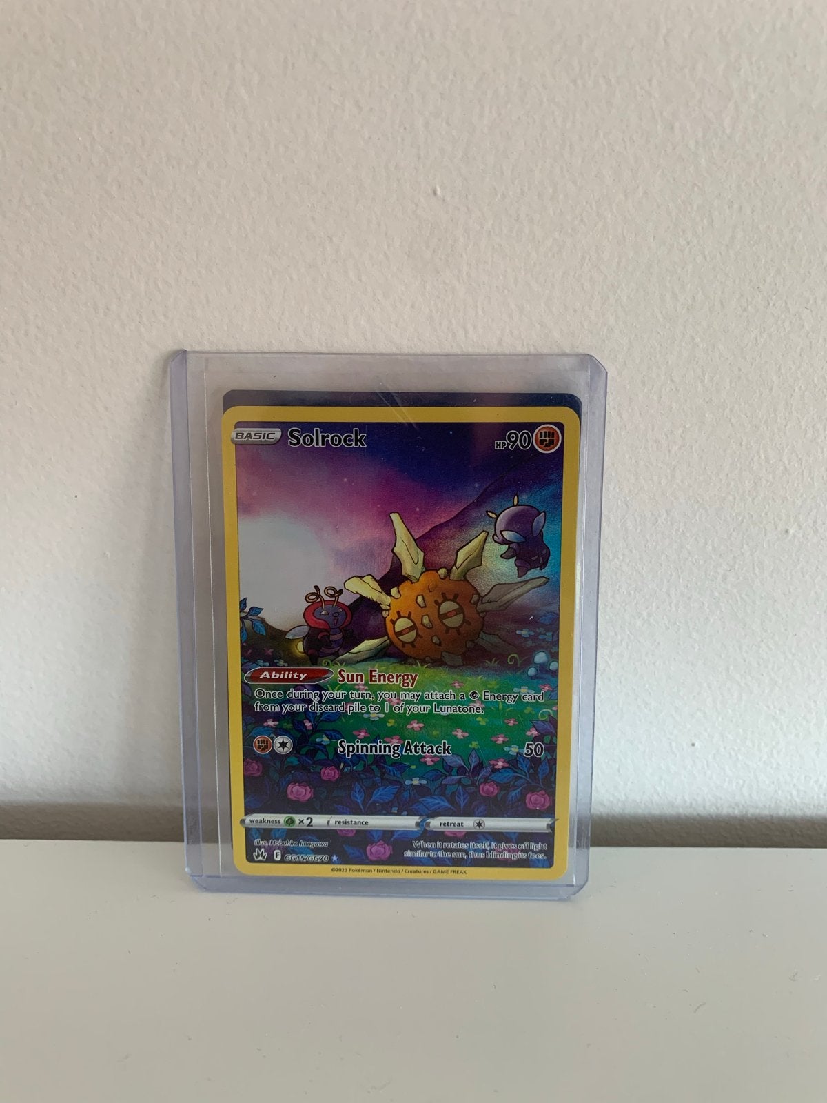 Pokémon Kaart Solrock - Full Art, Ophalen of Verzenden, Zo goed als nieuw, Losse kaart