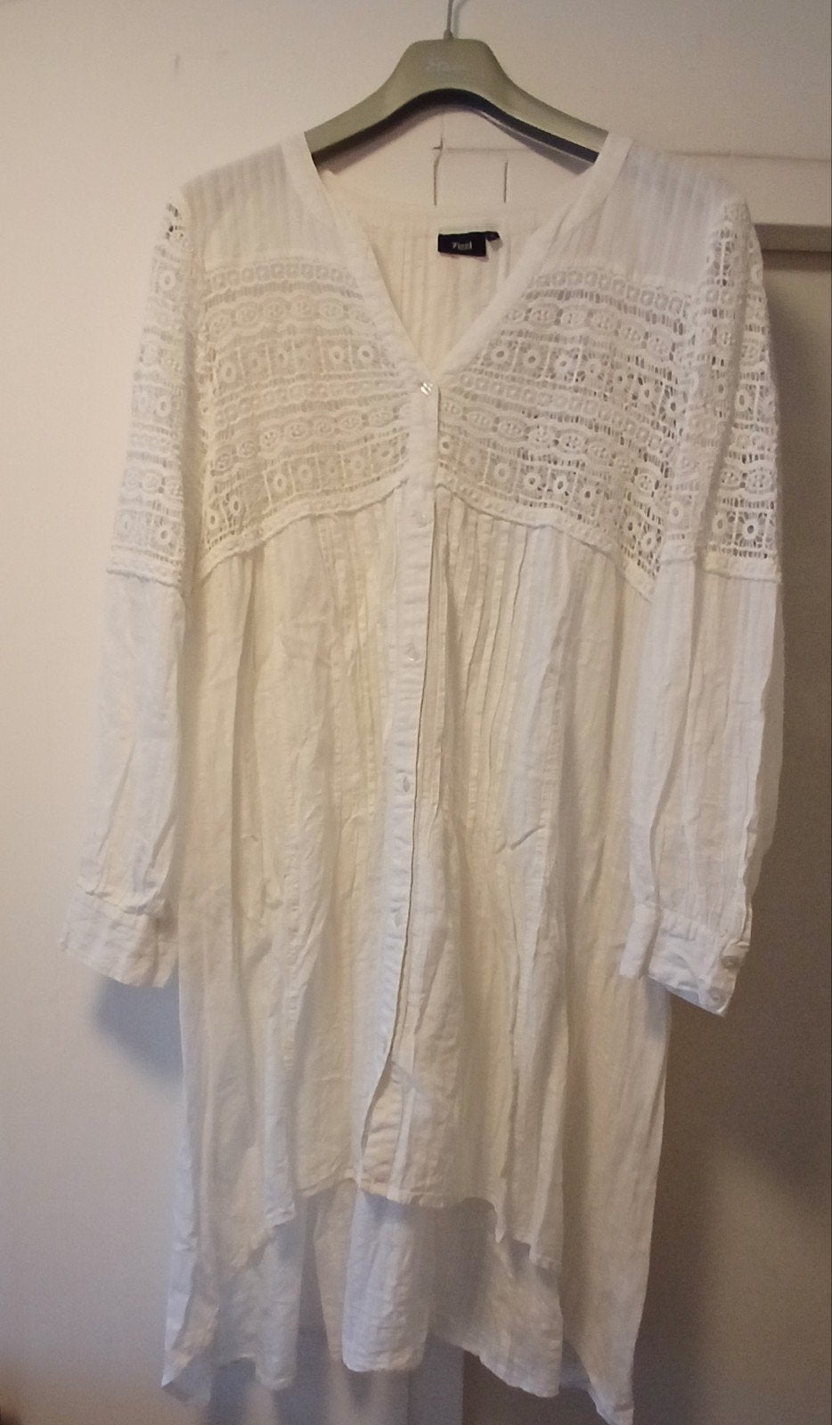 Witte tuniekjurk met kant van Zizzi, maat L, Zizzi, Verzenden, Wit, Maat 42/44 (L)