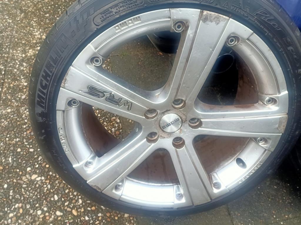 Set van 4 WRS velgen 5x112 met  zomerbanden 225/40R18, 18 inch, Ophalen of Verzenden, Band(en), Zomerbanden