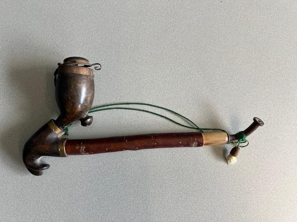 Vintage Duitse handgesneden houten rookpijp, Ophalen, Gebruikt, (Water)pijp