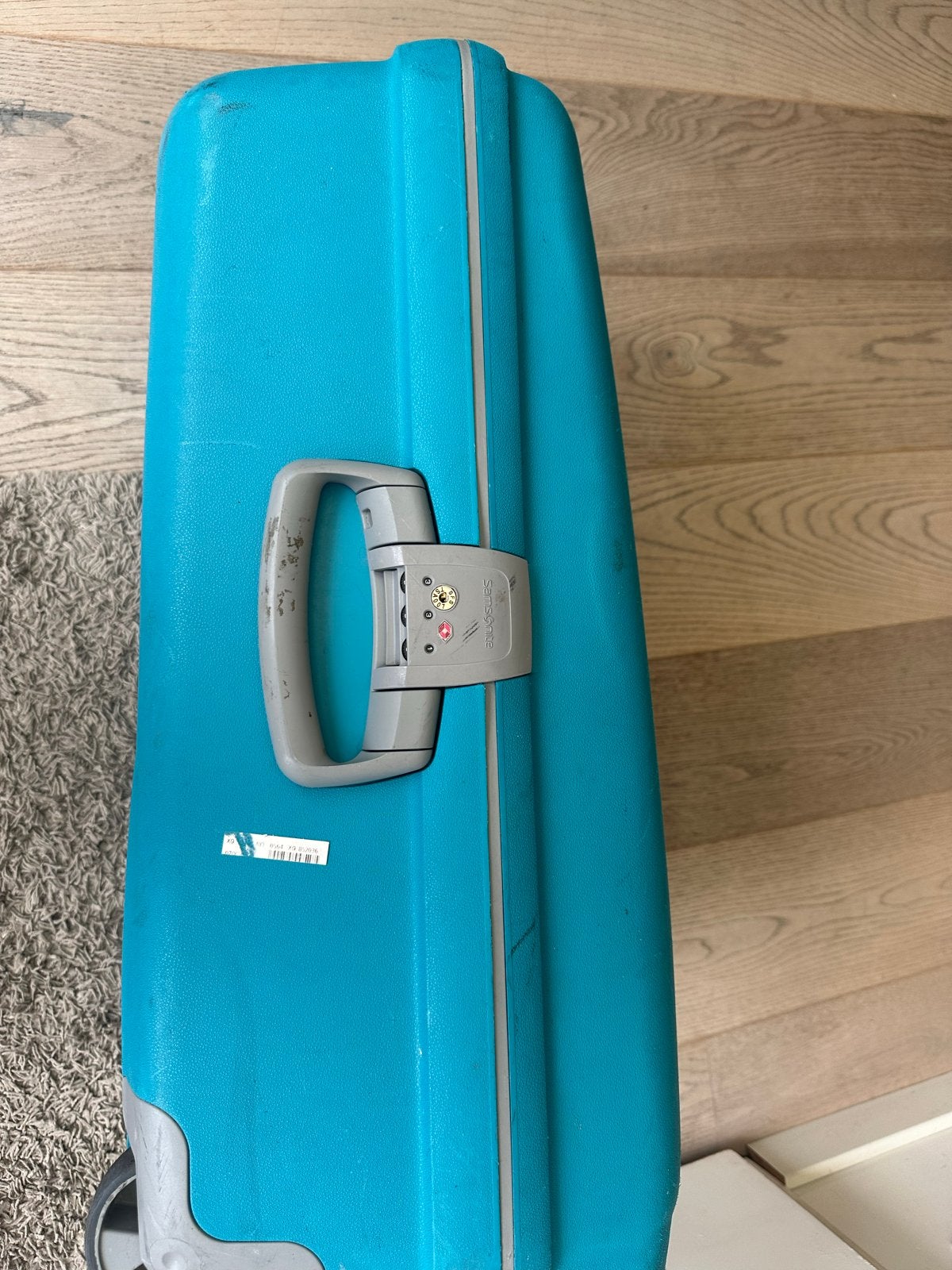 Samsonite Koffer - Turquoise Hardcase, Gebruikt, Hard kunststof, Slot, 35 tot 45 cm