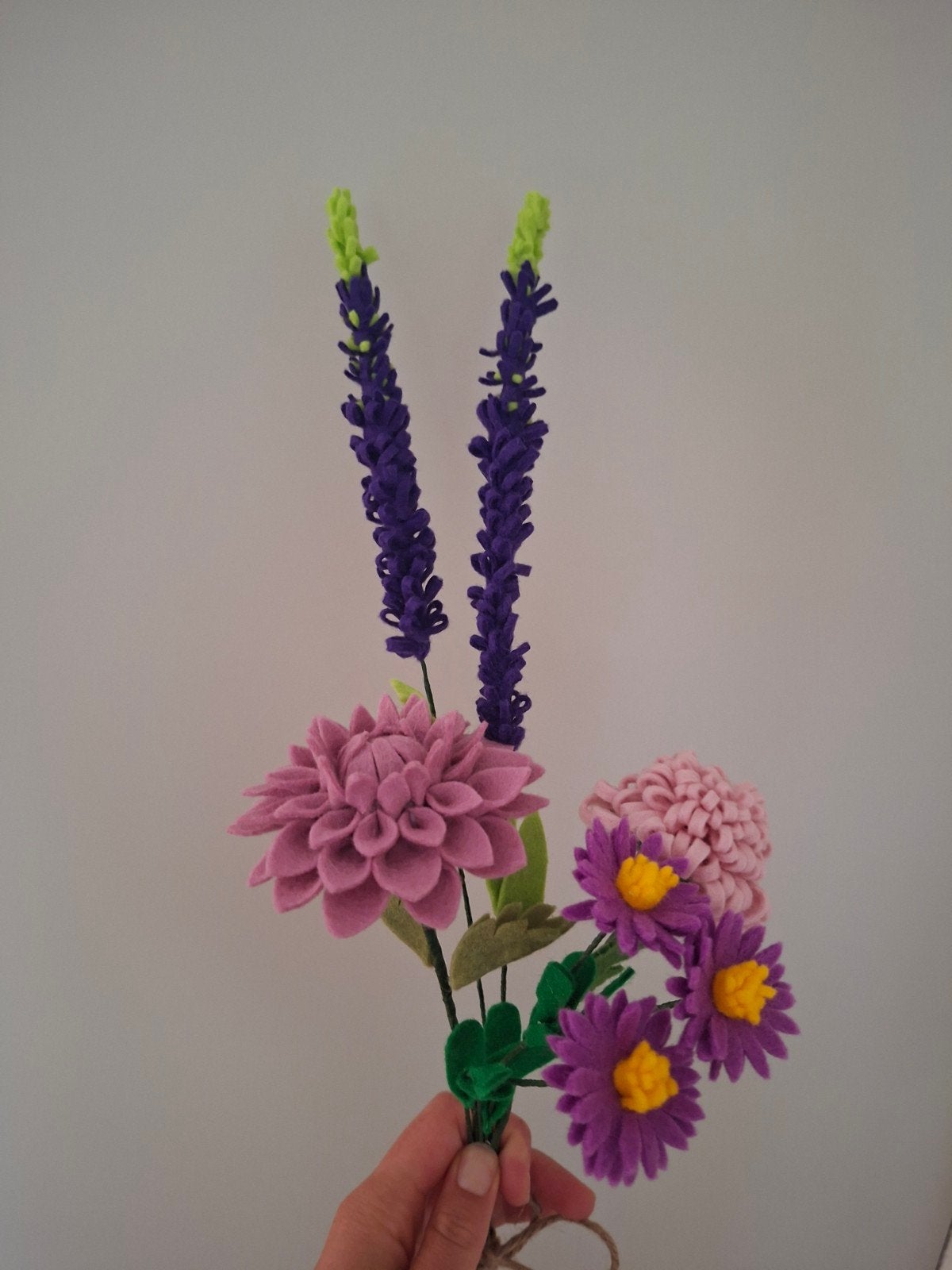 Boeket herfst bloemen zacht paars/roze van vilt, Huis en Inrichting, Ophalen of Verzenden, Nieuw