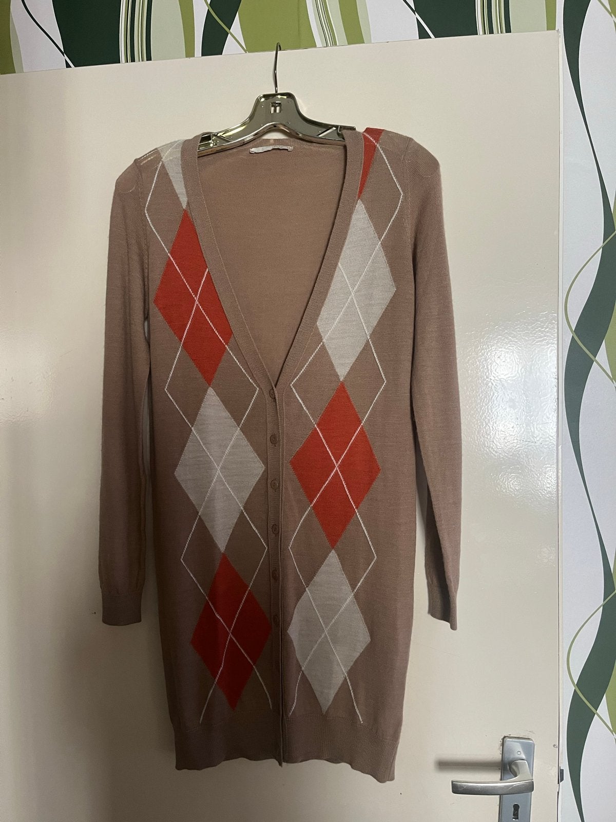 NIOI Argyle vest - Alpaca, Wol, Polyamide, Polyester, Ophalen of Verzenden, Gedragen, Maat 38/40 (M), Bruin