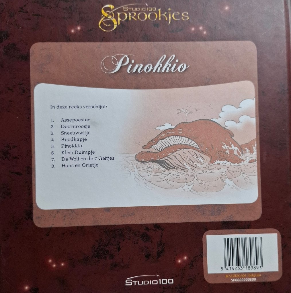 Pinokkio Sprookjes Studio 100 Luisterboek 5 BOEK MET CD, Boeken, Luisterboeken, Kind, Cd, Carlo Collodi, Ophalen of Verzenden