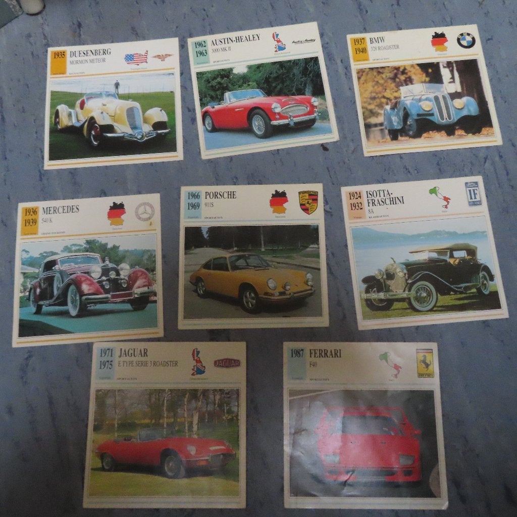 autoplaatjes (race) auto's + 5 ansichtkaarten oud autos 1900, Ophalen of Verzenden, Auto's