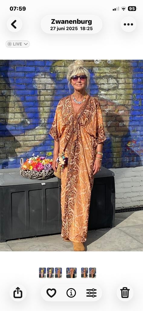 Ibiza jurk Boho Bohemien maat 36 /38/40, Ophalen of Verzenden, Zo goed als nieuw, Maat 38/40 (M), Onder de knie