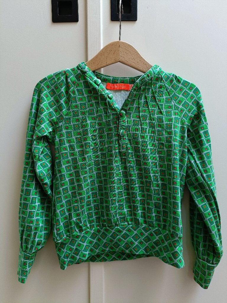 Vrolijke groene longsleeve Fred & Ginger 104, Gebruikt, Jongen of Meisje, Ophalen of Verzenden, Fred & Ginger
