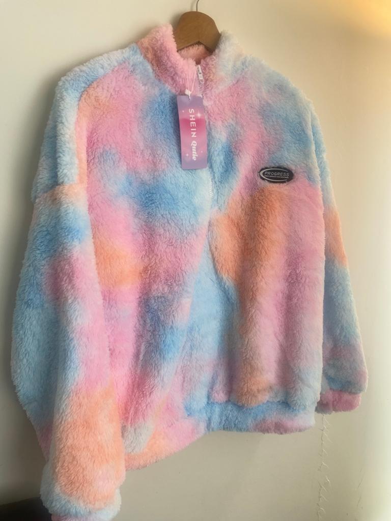 SHEIN Maternity Tie Dye Letter Patched Drop Shoulder Teddy, Kleding | Dames, Grote Maten, Ophalen of Verzenden, Nieuw, Overige kleuren