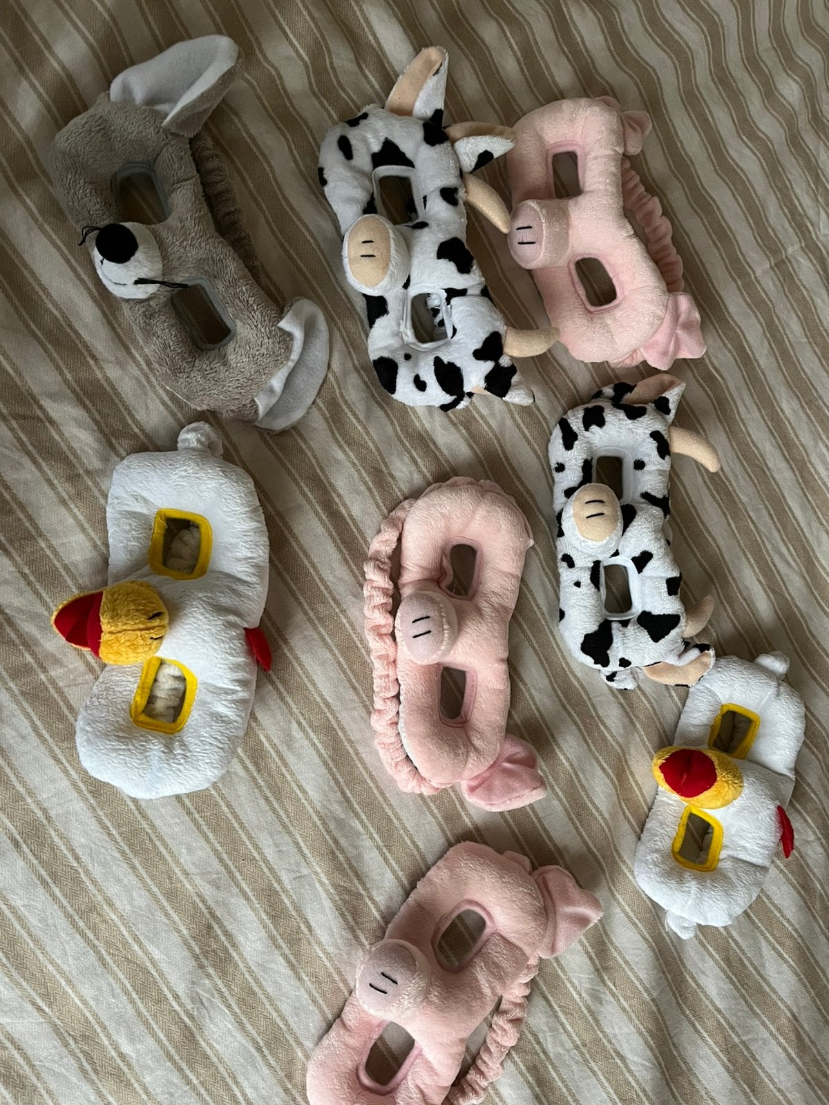 8 dieren maskers kip varken koe en muis, Ophalen of Verzenden, Zo goed als nieuw, Carnaval