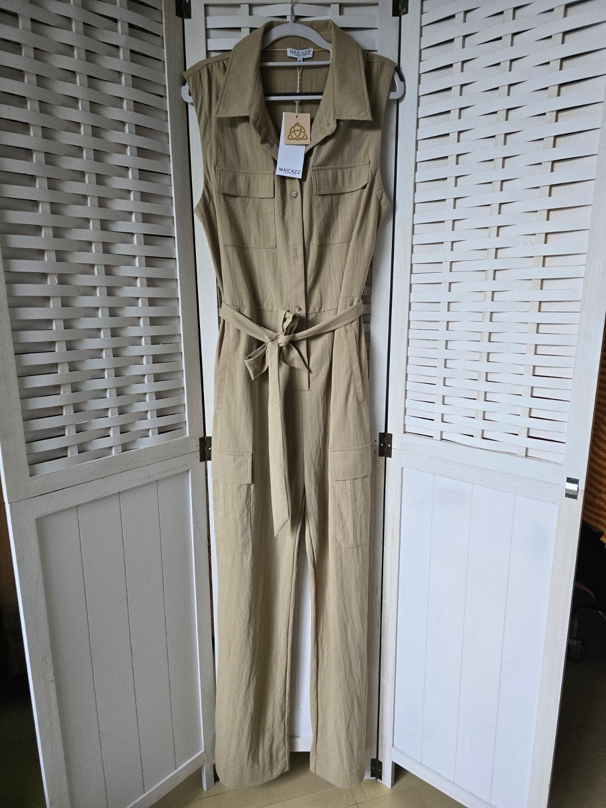 Nieuw maicazz jumpsuit maat 42, Ophalen of Verzenden, Nieuw, Maat 42/44 (L), Beige