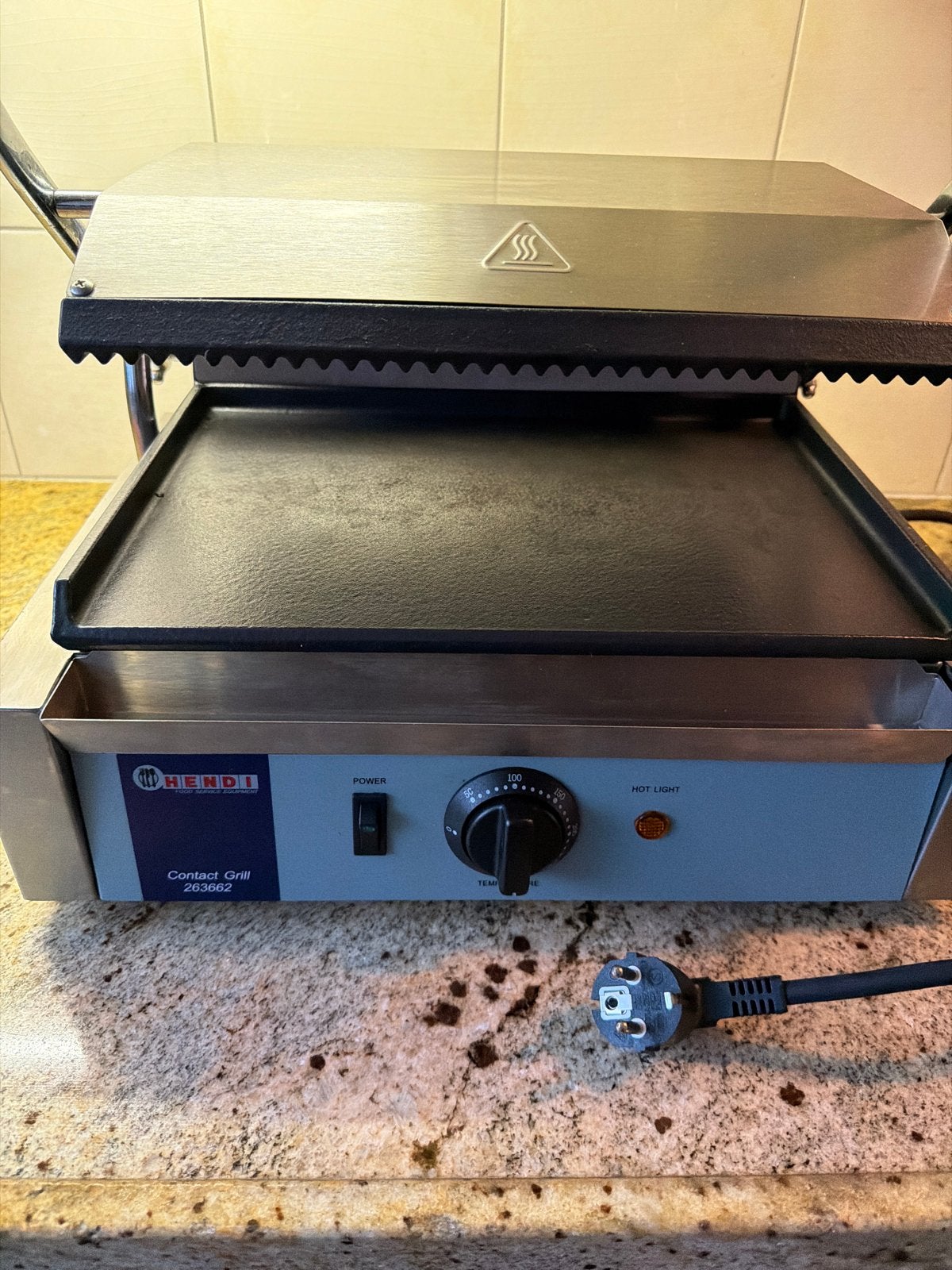 Hendi Contact Grill 263662 - Professionele Tafelgrill, Ophalen of Verzenden, Zo goed als nieuw, Tafelgrill