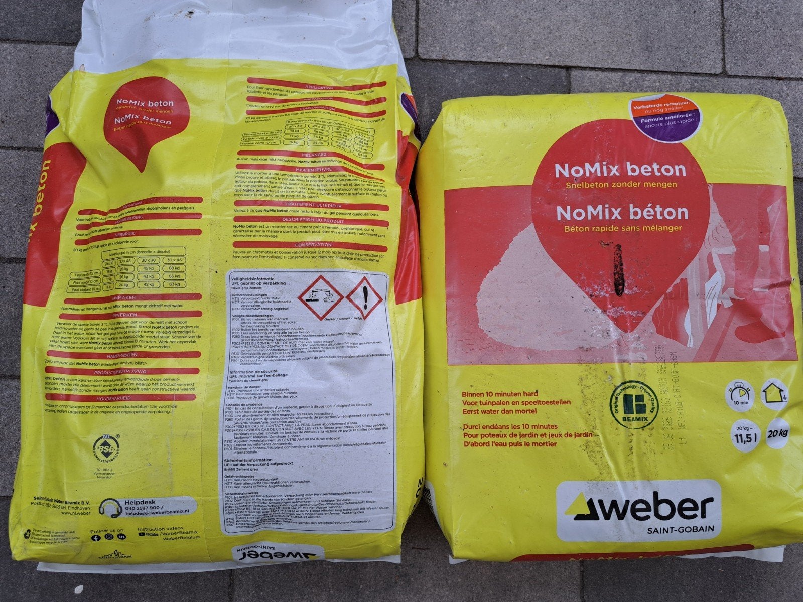 Twee zakken nomix beton, Ophalen, Nieuw
