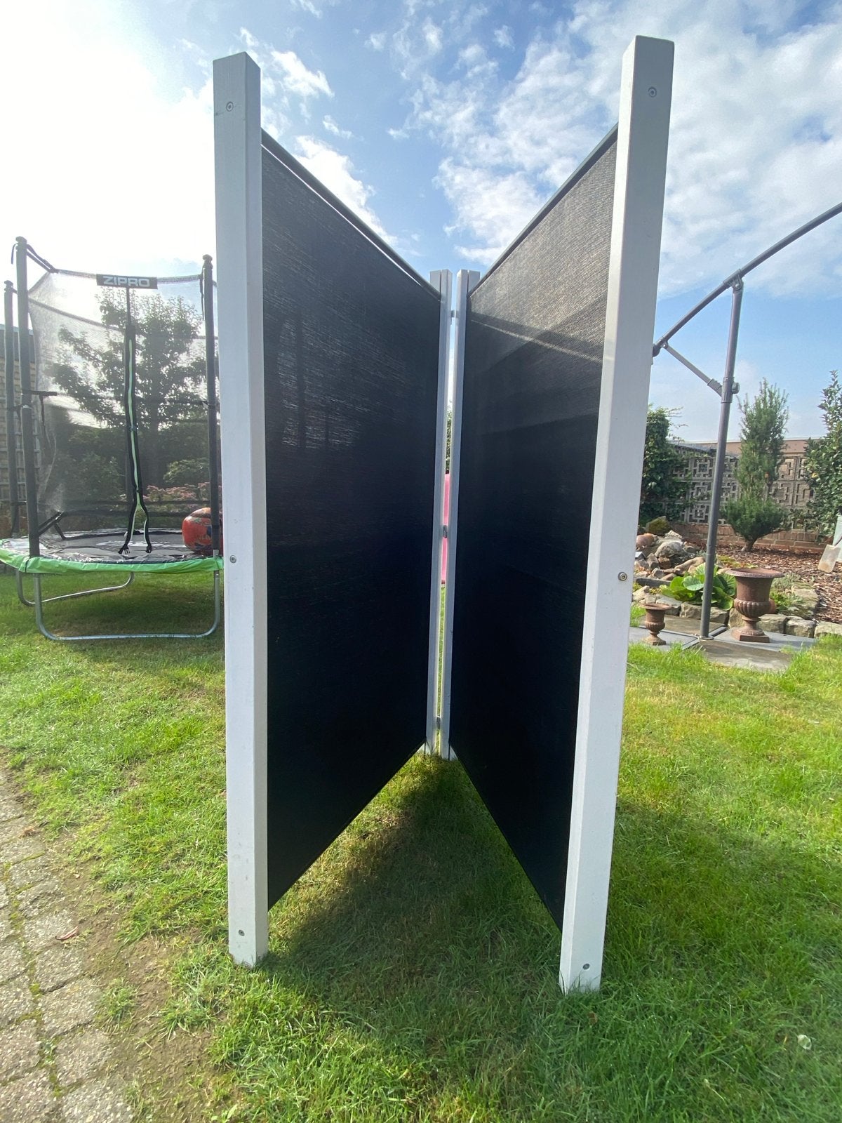 Zwart privacyscherm voor tuin of terras, Tuin en Terras, Ophalen, Overige materialen, Gebruikt, 100 tot 150 cm