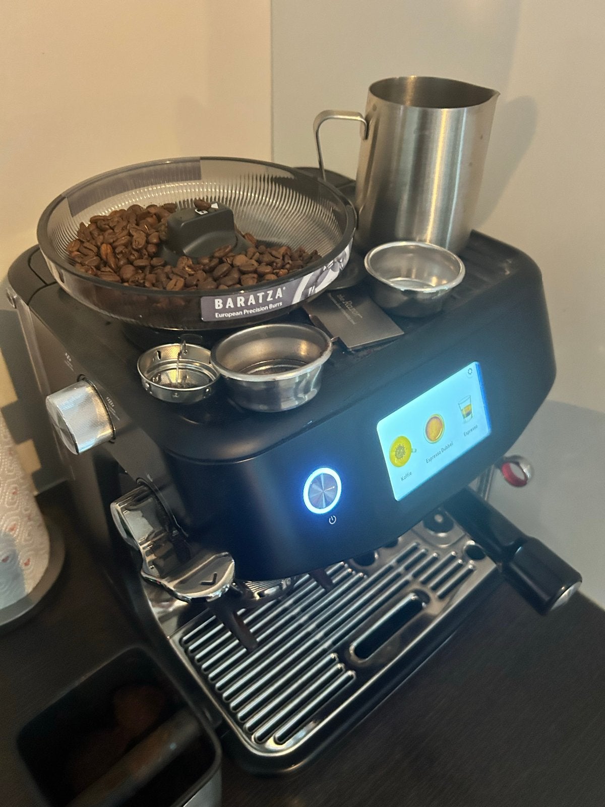 Sage Barista Touch Impress Espressomachine Black Truffle, Ophalen, Afneembaar waterreservoir, Espresso apparaat, Koffiebonen