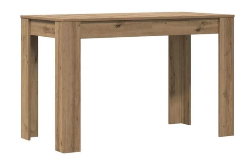 Eettafel - hout - artisanaal eikenkleur - 120 cm, Ophalen, 100 tot 150 cm, Nieuw, 50 tot 100 cm
