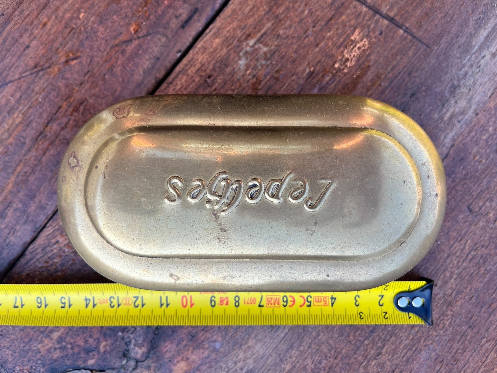 Vintage messing theelepels doosje, Antiek en Kunst, Ophalen of Verzenden