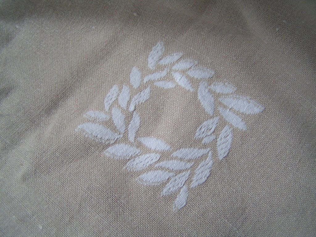 vintage beige tafelkleed nr UU 983, Gebruikt, Verzenden, Katoen, Beige