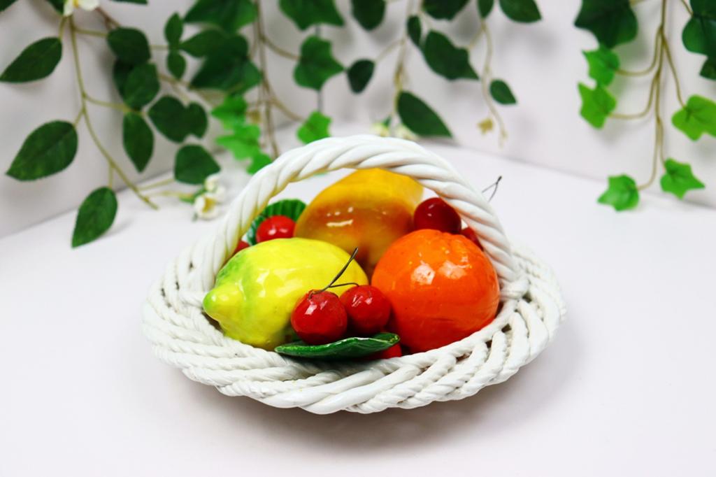 vintage keramische fruitmand uit Italië, Ophalen of Verzenden, Zo goed als nieuw