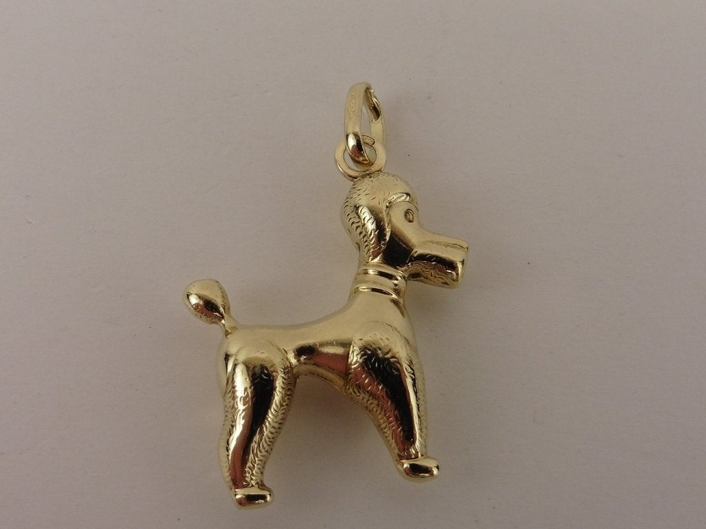 Gouden hanger poedel                                    G102, Sieraden, Tassen en Uiterlijk, Gebruikt, ., Ophalen of Verzenden