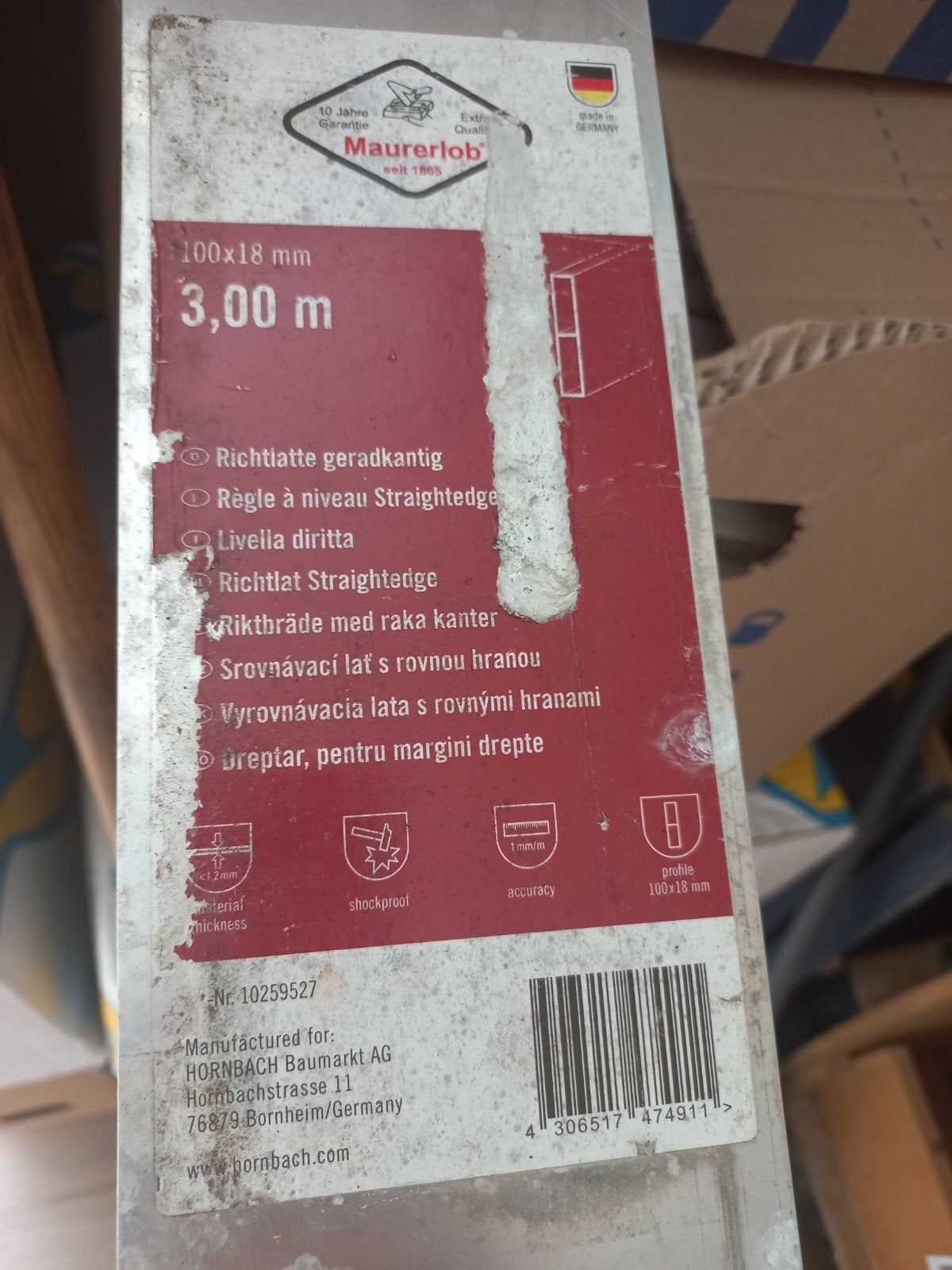 Aluminium afrijlat 3 meter - goede staat, Ophalen, Gebruikt