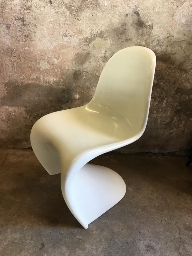 Panton S Chair stoel van Herman Miller , jaren 60, Kunststof, Gebruikt, USA, Wit
