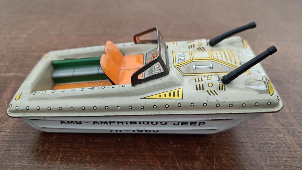 Oude blikken speelgoed Amfibie Jeep., Antiek en Kunst, Ophalen of Verzenden
