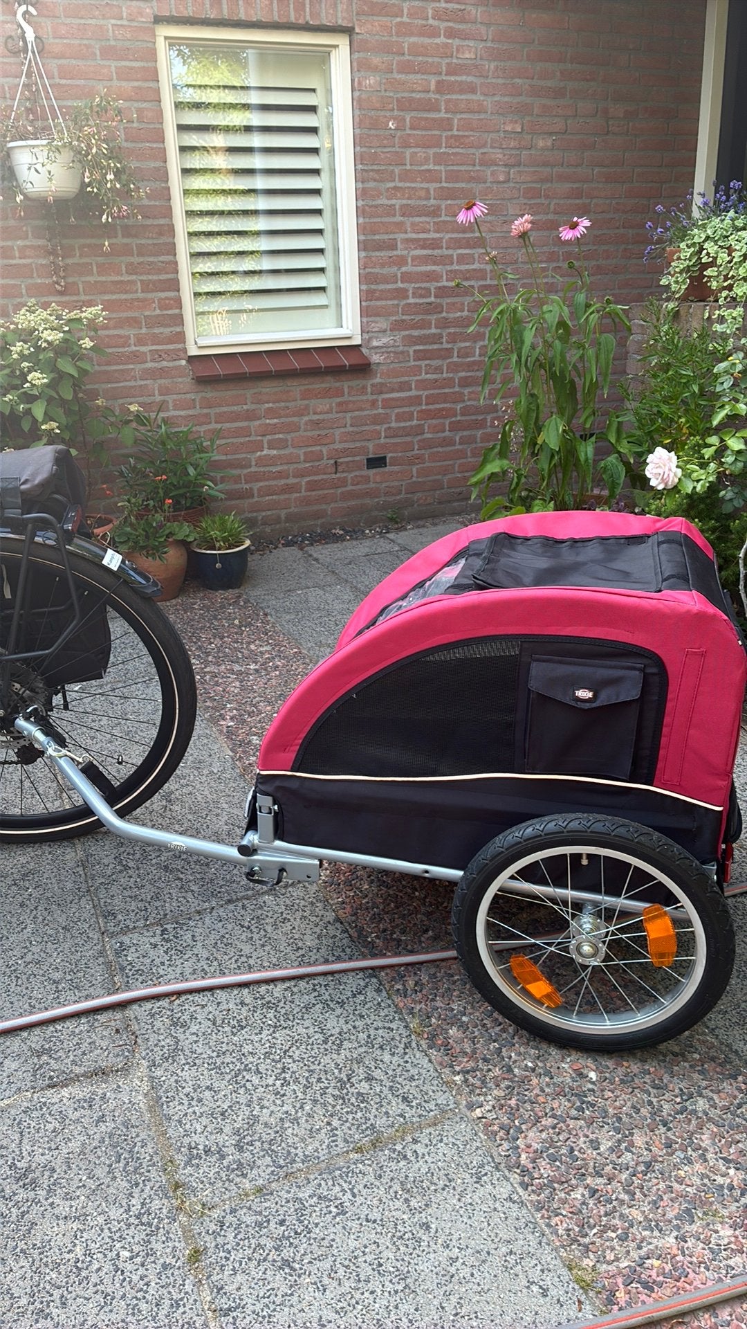 Trixie fietskar maat m, Fietsen en Brommers, Fietsaccessoires | Aanhangers en Karren, Ophalen, Opvouwbaar, 20 tot 40 kg, Zo goed als nieuw