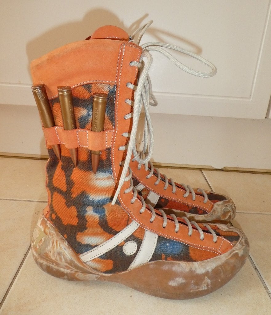 The ART Company laarzen 40 VINTAGE oranje camouflage canvas, Hoge laarzen, Verzenden, Oranje, Zo goed als nieuw