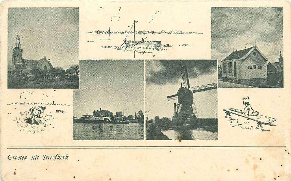 304-022-005 Streefkerk Groeten uit, Verzenden, Voor 1920, Zuid-Holland