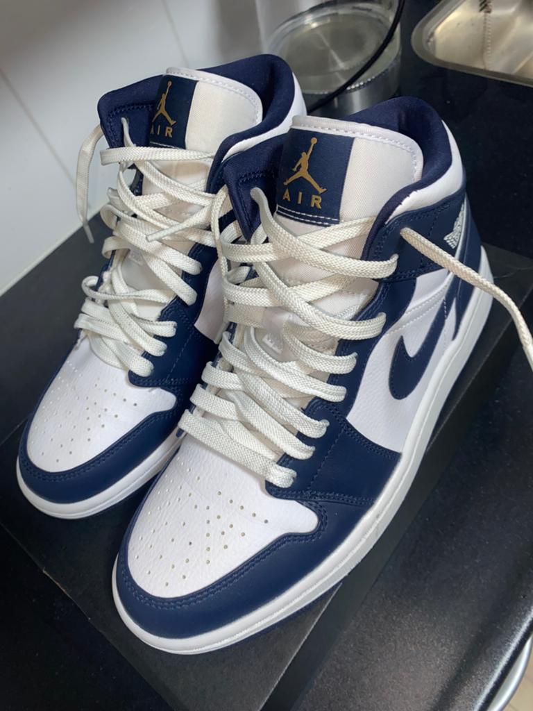 Nike air jordan high mid bleu 42, Ophalen of Verzenden, Zo goed als nieuw, Blauw