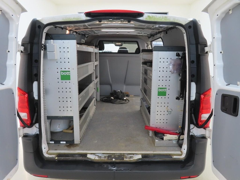 Mercedes-Benz eVito Lang 66 kWh Bott Vario Inrichting, Auto's, Stof, Gebruikt, 116 pk, Wit