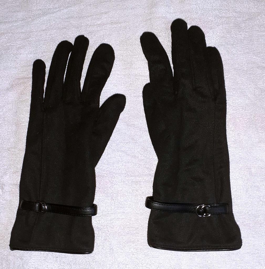 zwarte handschoenen met touchscreen vingers en riempje, Ophalen of Verzenden, Nieuw, Maat 36 (S), Handschoenen