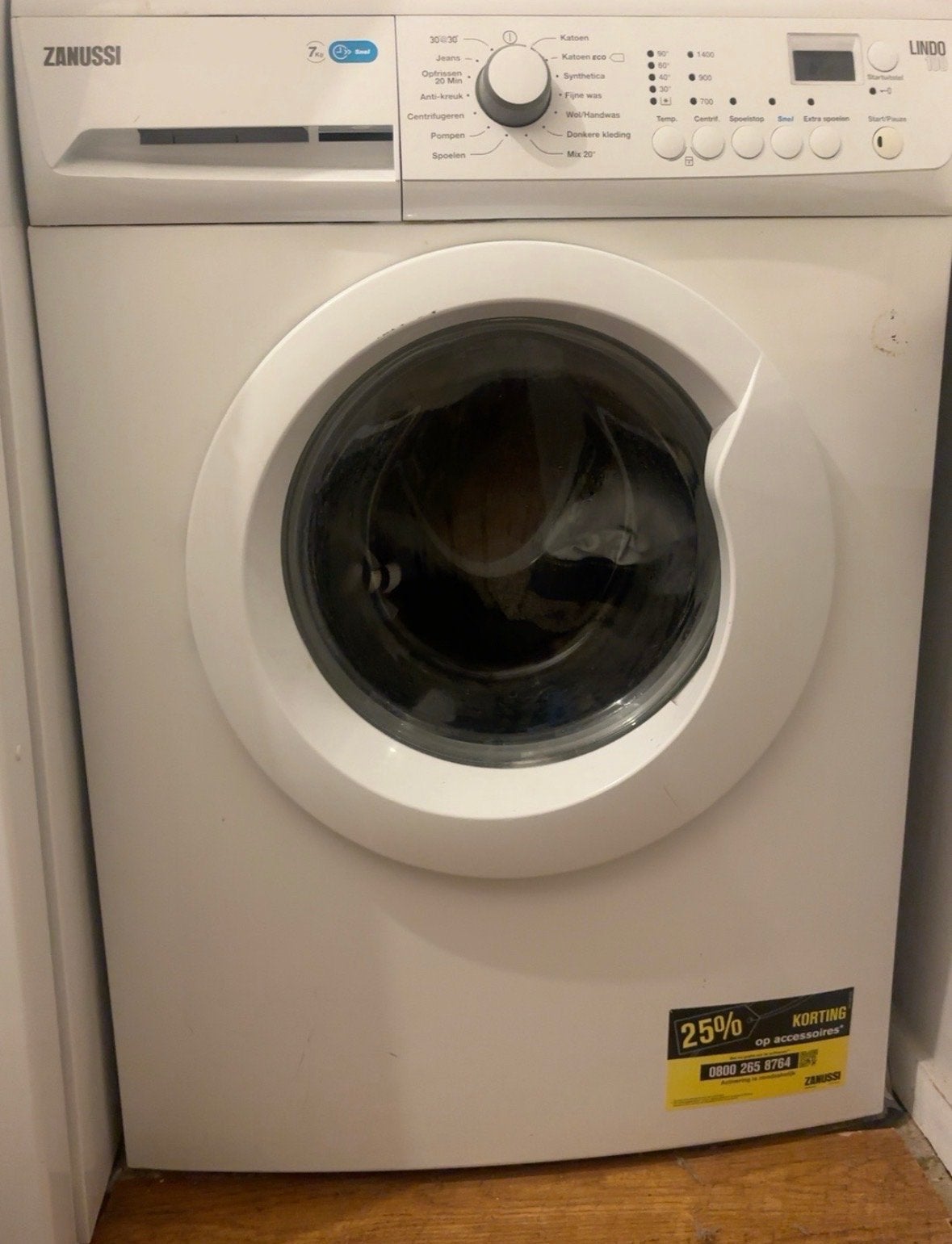 Zanussi Lindo 700 Wasmachine - Deur defect, Ophalen, Voorlader, Niet werkend, Kort programma