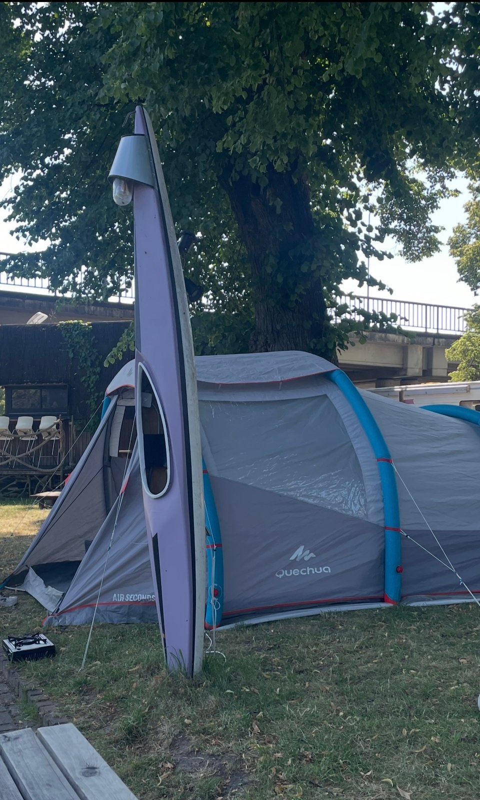 Opblaasbare tent 4 personen, Caravans en Kamperen, Ophalen, Gebruikt
