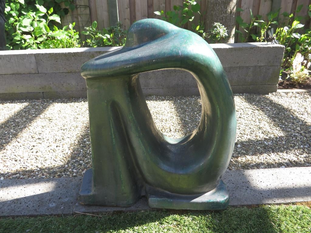 Groen (Tuin) beeld "Thinker", Tuin en Terras, Ophalen, Gebruikt, Steen, Mensenbeeld