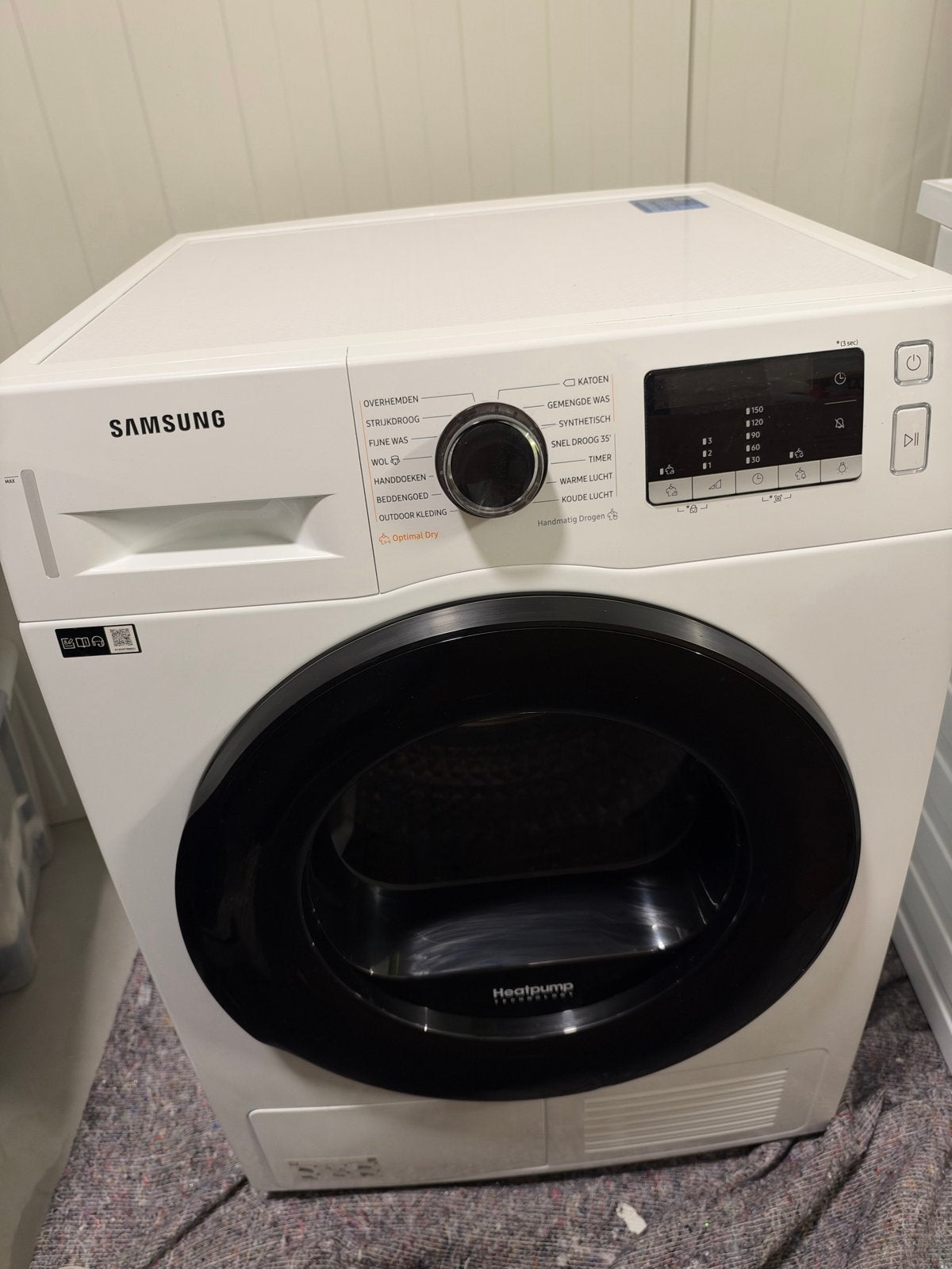 Samsung DV90TA240AE Warmtepompdroger 9kg, Ophalen, Gebruikt, 8 tot 10 kg, Voorlader